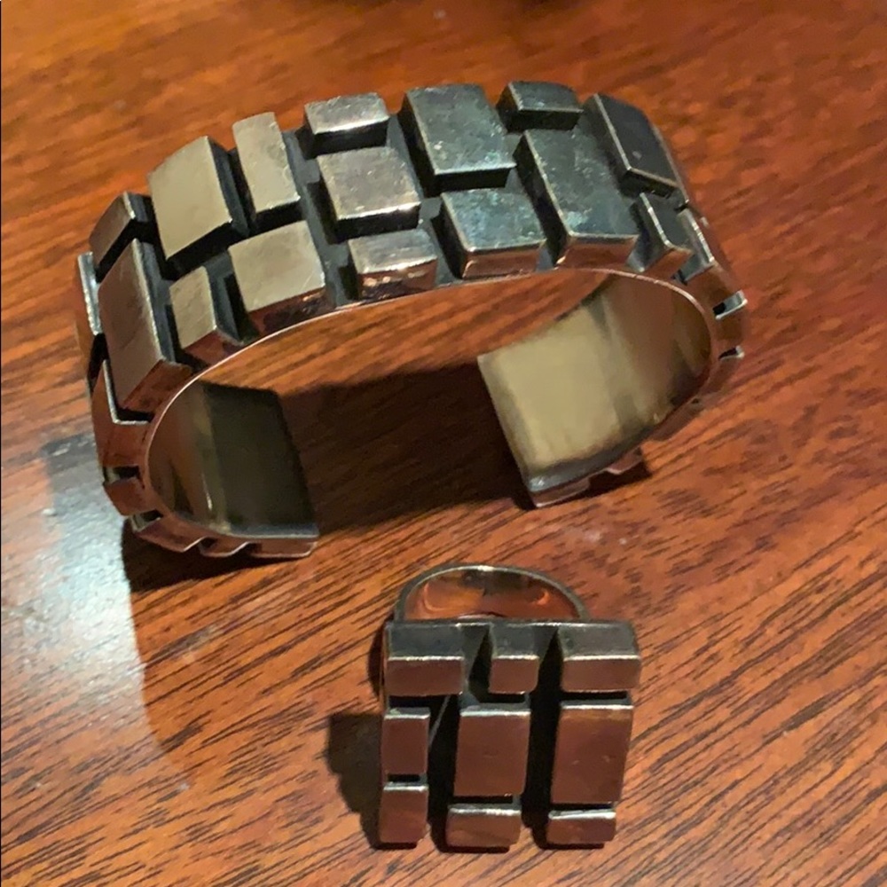 Silver bracelet and ring